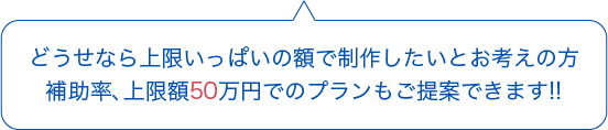 どうせなら上限いっぱいの額で制作したいとお考えの方